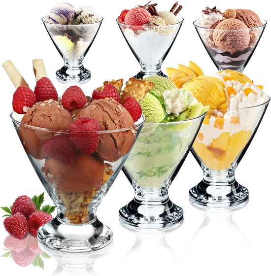 Lot De 6 Bols à Dessert En Verre Nordic Schiller - 215 Ml Sans Plomb