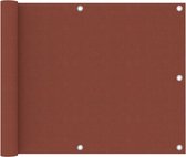 The Living Store Balkonscherm - Waterbestendig - Terracotta - 75x300 cm - Oxford stof - PU-gecoat - UV-bestendig - Inclusief 12 m touw - Geen montage vereist