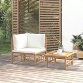 The Living Store Bamboe Tuinset - Hoekbank + Tafel - Comfortabel en Modulair