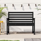 The Living Store Parkbank - Grenenhout - 109 x 48 x 91.5 cm - Zwart