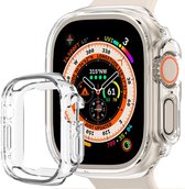 Siliconen Hoes Geschikt voor Apple Watch Ultra 2 Hoesje Cover Case - Hoesje Geschikt voor Apple Watch Ultra 2 (49 mm) Hoes Siliconen Case - Transparant