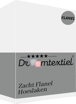Droomtextiel Zachte Flanel Hoeslaken Wit Lits-Jumeaux 180x200 cm - 100% Gekamd Katoen