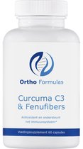 Curcuma C3 & Fenufibers - 400 mg - 60 capsules - spijsvertering - immuunsysteem - stimulatie eetlust - lever - gal - hart - bloedsomloop - gewrichten - botten - huid - vegan