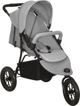 Bol.com The Living Store Buggy - Comfortabel en handig - Lichtgrijs - Staal en linnen - 61x110x106 cm - Inklapbaar met één hand aanbieding
