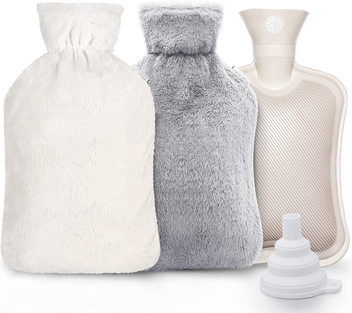 Goedkoopste Warmwaterkruik met deksel 2 liter warmwaterkruik Grote zachte en pluizige warmwaterflessen Bedfles voor kinderen en volwassenen