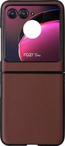 Mobigear Hoesje geschikt voor Motorola Razr 40 Ultra Telefoonhoesje Hardcase | Mobigear Excellent Backcover - Bruin
