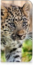 Beschermhoesje met foto Geschikt voor iPhone 15 Plus Smart CoverCase Baby Luipaard
