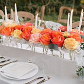 Rechthoekige bloemenvaas, bloemenvaas gemaakt van helder acrylvaas, helder acryl bloemenvaas, transparante moderne bloemencontainer, woondecoratie, tafeldecoratie, vaas, decoratieve esthetische vaas (40 cm)