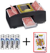 Kaartschudmachine - kaartenschudder - automatische kaartenschudder - spelkaartenschudder met batterijen en met 2 deck spelkaarten
