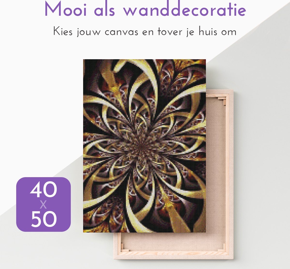 Lienz® Diamond Painting volwassenen 40x50cm – Rond – Mandala – Bloemen – Volledig - Pakket Volwassenen — afbeelding 6
