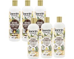 INECTO - 3 x Coconut Shampoo + 3 x Coconut Conditioner - 6x 500ml - 6 Pak - Voordeelverpakking