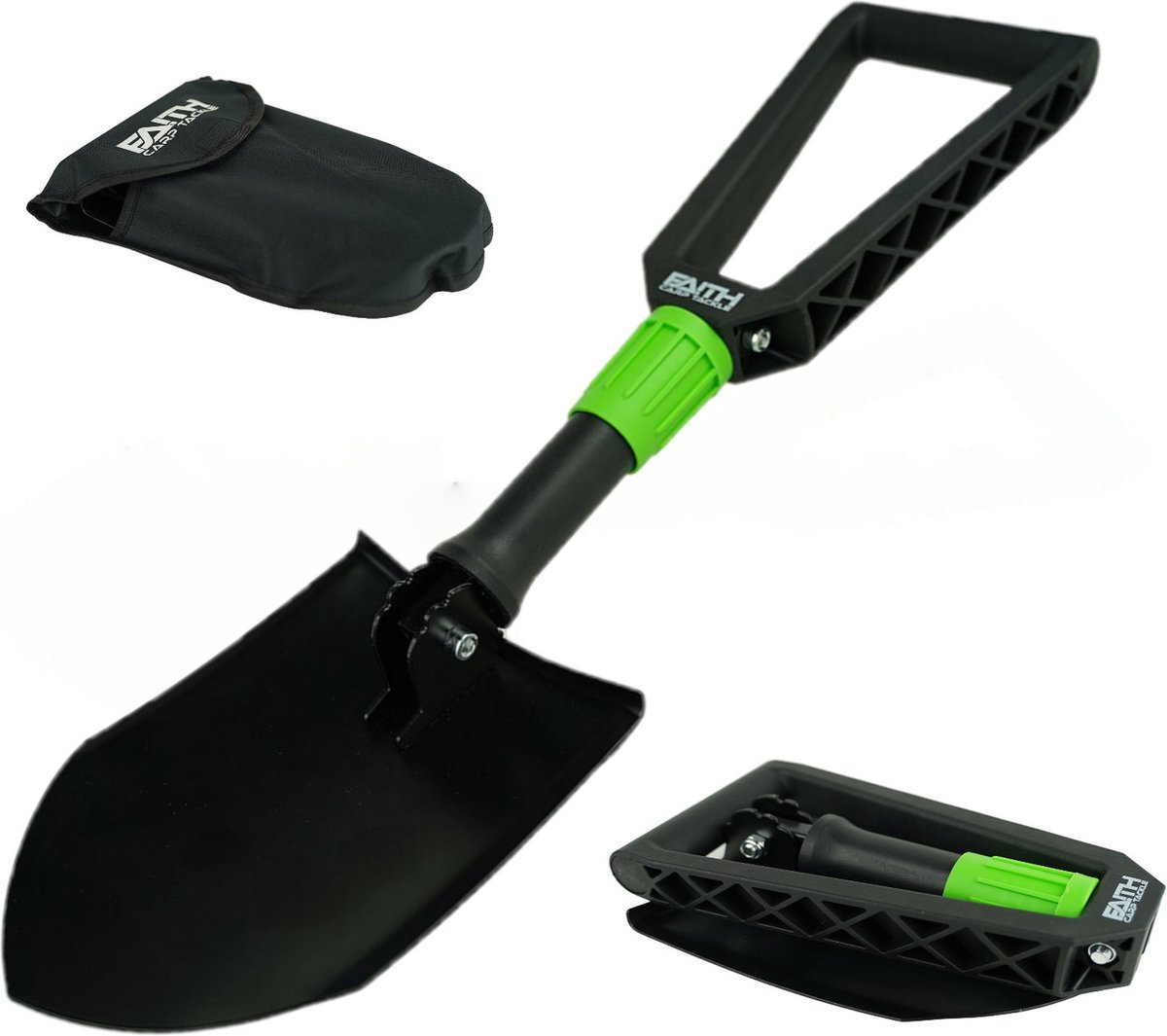 Faith Camping Schep - Pioniersschep - Vouwschep - Survival Schop - Sneeuwschep - Opvouwbaar - Metaal - Cadeau voor Mannen