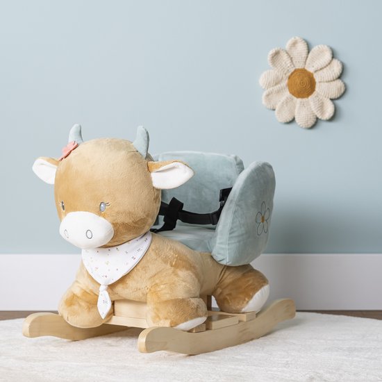 Nattou Koe Mila - Schommelpaard - Hobbelpaard - 60x30x45 cm - Donker Warm Beige van Nattou — afbeelding 5