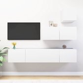 The Living Store TV-meubelset Modern Wit - 1x 30.5 x 30 x 30 cm - 3x 80 x 30 x 30 cm spaanplaat TV-meubel