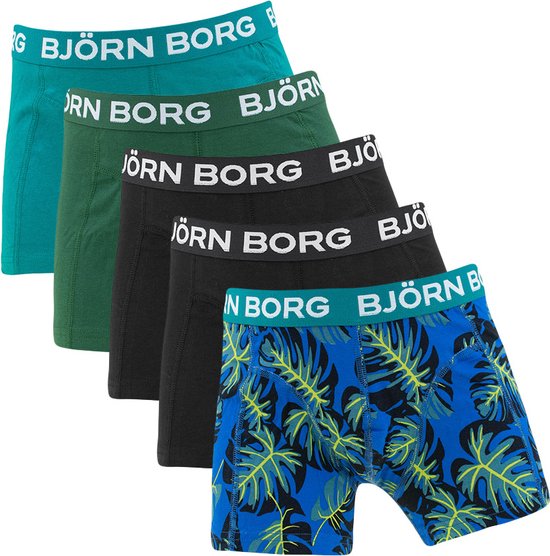 Björn Borg jongens cotton stretch 5P boxers basic leaf multi - 146/152