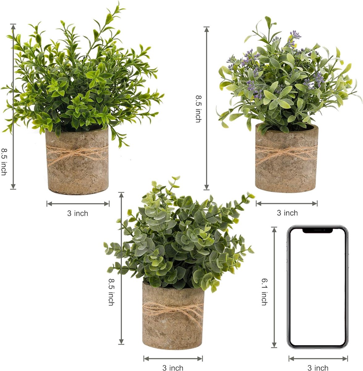 3pcs Plantes Artificielles Fausses Plantes En Pot Mini - Temu Belgium