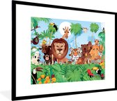 Cadre photo avec affiche - Tropical - Animaux - Nature - Garçon - Meiden - Enfant - 80x60 cm - Cadre pour affiche