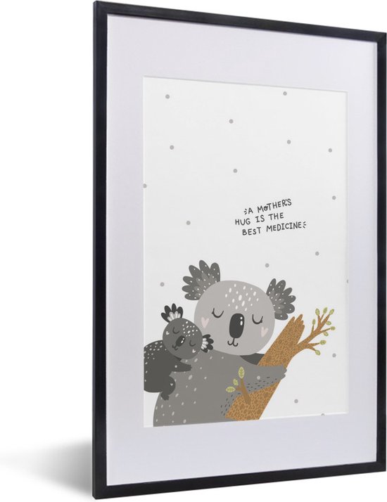 Fotolijst incl. Poster - Koala - Quote - Kinderen - Jongetjes - Meisjes - Baby - 40x60 cm - Posterlijst