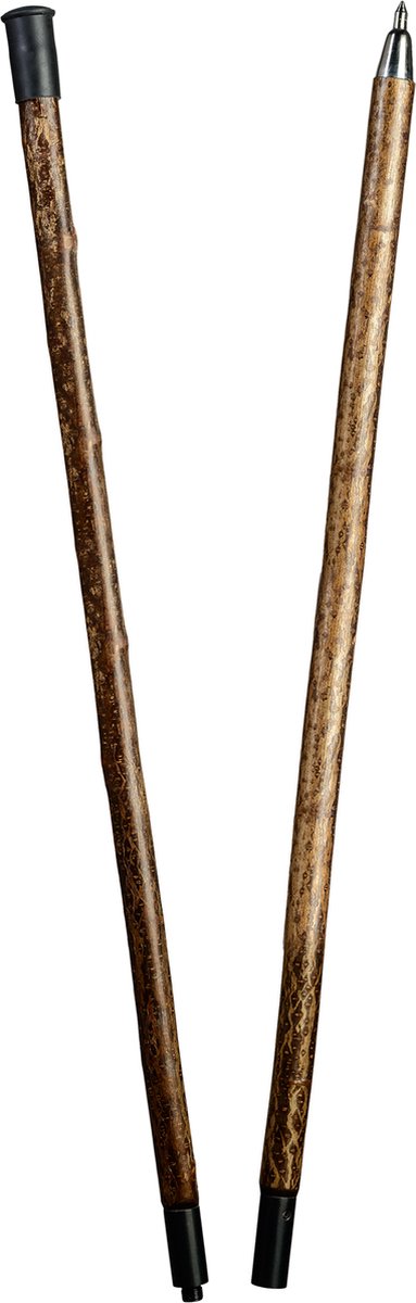 Gastrock Jachtstok - Bruin - Hazelaar hout - Tweedelig - Schroefverbinding - Vernikkelde puntklem en rubberdop 22 mm - Lengte 185 cm - Gewicht 900 gram - Wandelstokken - Jacht wandelstok - Houten wandelstok - Jagers wandelstok - Wandelstok outdoor