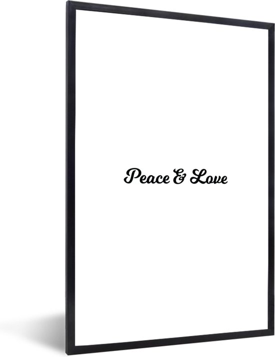 Cadre photo avec affiche - Peace & Love - Love - Citations - Dictons - - 60x90 cm - Cadre pour affiche