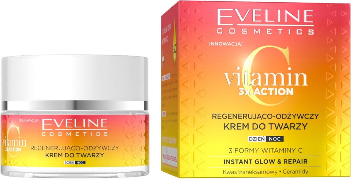 Vitamine C 3x Actie regenererende en revitaliserende gezichtscrème 50ml