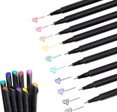 12 Stuks - Fineliner - Pennen - Inktliner Pennen - Set met 12 Levendige Kleuren en Fijne Punt - voor Meesterlijk Schrijven en Tekenen