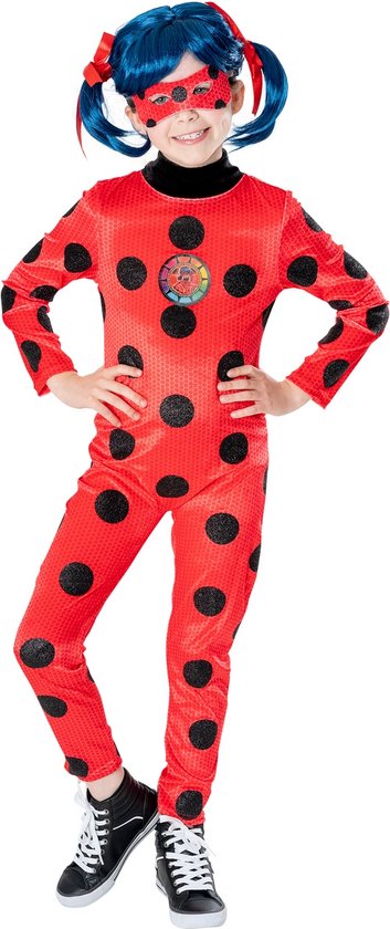 Rubies - Ladybug Kostuum - Miraculous Ladybug Premium Kind - Meisje - Rood - Maat 104 - Carnavalskleding - Verkleedkleding