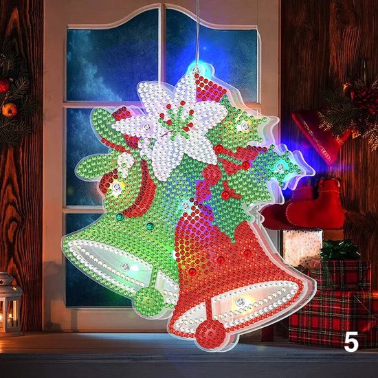 Peinture Diamond - Lampe de Noël 3D - Décoration de Noël avec lumière -  Père Noël