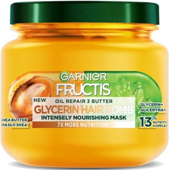 Fructis Oil Repair 3 Butter Glycerin Hair Bomb voedend haarmasker 320ml