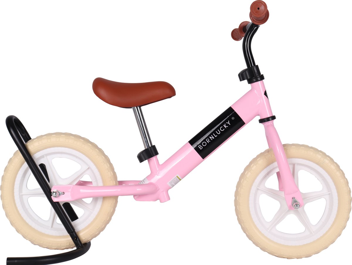 Born Lucky® Loopfiets –Vanaf 2 jaar – 10 inch massieve banden - Verstelbaar Zadel & Stuur – Roze — afbeelding 4