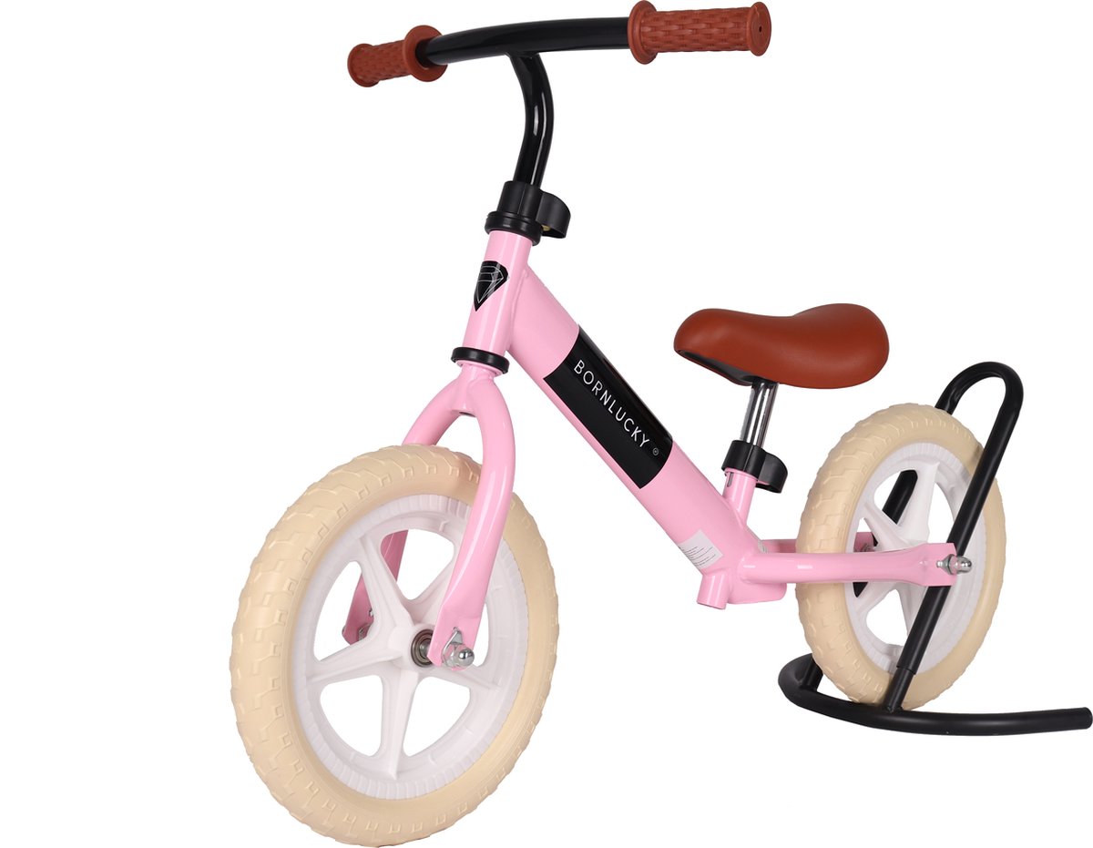 Born Lucky® Loopfiets –Vanaf 2 jaar – 10 inch massieve banden - Verstelbaar Zadel & Stuur – Roze — afbeelding 3