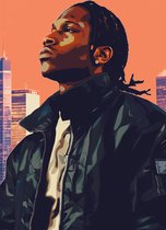 A$ap Rocky Poster | Asap Rocky | Rap poster | Rapper Poster | Abstract Portret | 61x91cm | Geschikt om in te lijsten
