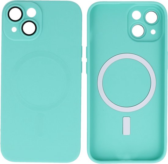 Hoesje Geschikt voor iPhone 13 - Back Cover - MagSafe Hoesje met Camera Beschermer - Turquoise