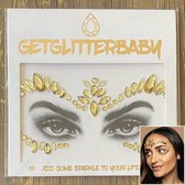 GetGlitterBaby® - Glitter Face Jewels / Festival Glitters / Strass Glitter Steentjes / Plak Diamantjes voor Gezicht / Rhinestones - Goud