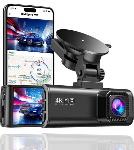 RedTiger F7NS Dashcam pour voiture - Ultra 4K - Caméra frontale - WiFi et  GPS - 3,18... | bol