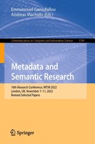 Communications in Computer and Information Science 1789 - Metadata and Semantic Research