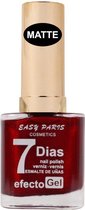 Easy Paris - Nagellak - Mat Bordeaux/Donker Rood - 1 flesje met 13 ml inhoud - Nummer 70