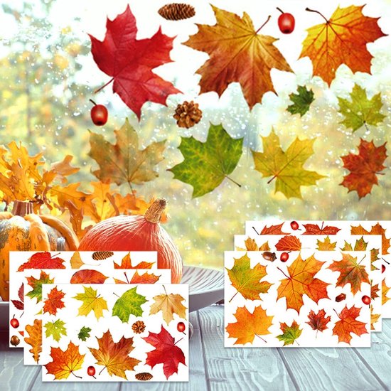 Raamstickers Voor De Herfst, Zelfklevend, 9 Stuks, Statisch En Dubbelzijdig En Herbruikbaar Raamdecoratie Voor Herfst Raamdecoratie Herfstdecoratie Raam