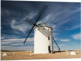 Vlag - Witte Molen onder Sluierbewolkin, Nederland - 100x75 cm Foto op Polyester Vlag