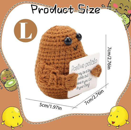 Pocket Knuffel Positieve Aardappel, Creatief Breien Wol Aardappel Pop Moed Cadeau Giften Voor Vrouwen School Cadeau
