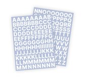 Letter stickers / Plakletters - Stickervellen Set - Wit - 2cm hoog - Geschikt voor binnen en buiten - Standaard lettertype - Glans