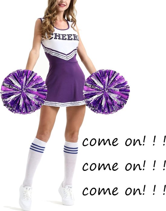 Lot de 4 Pompons Cheerleader Violet - Cheerballs - Cheerleading - Fête -  Parade 