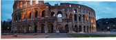 Dibond - Zonsondergang achter Colesseum in Rome, Italië - 120x40 cm Foto op Aluminium (Met Ophangsysteem)