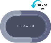 Badmat absorbant avec Slippers éponge Comfy - Tapis de douche anti-dérapant - Absorbant l'eau - Tapis de sol - 60 x 40 - Grijs