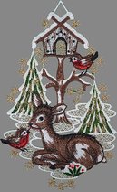 Kerst - Raamdecoratie - Hertje met vogels - 555-27