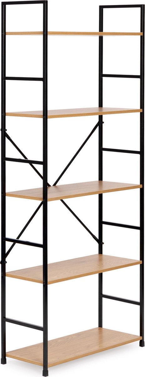Boekenkast - 144x23,5x58,5 cm - 5 planken - lichtbruin