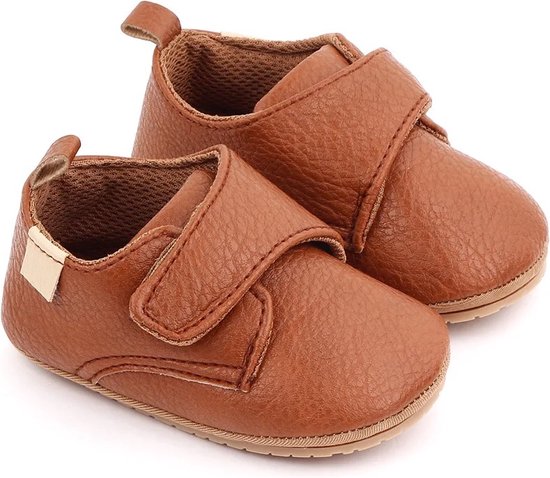 Babyschoentjes – Eerste loopschoentjes - PU Leer - Maat 20-21 - 13cm - Bruin