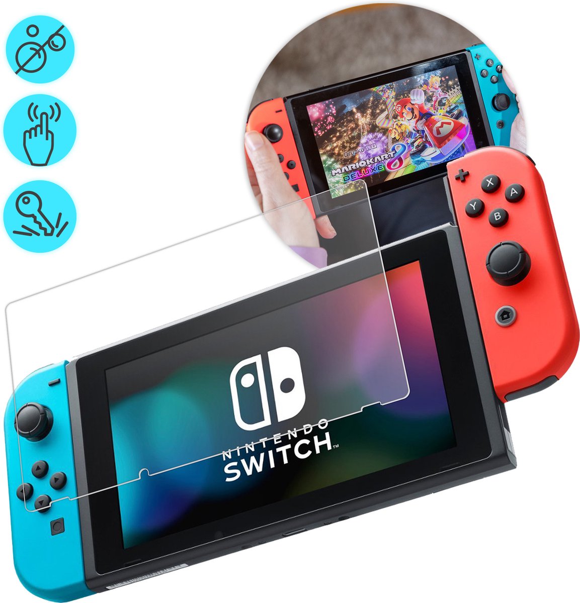 iMoshion Nintendo Switch Screenprotector - Gehard Glas - Geschikt voor Nintendo Switch - Anti Vingerafdruk Coating, Krasbestendig en UV Werend