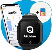 Qlokkie Kiddo GO - GPS Horloge kind 4G - GPS Tracker - Videobellen - Veiligheidsgebied instellen - SOS Alarmfuncties - Smartwatch kinderen - Inclusief simkaart en mobiele app - Zwart