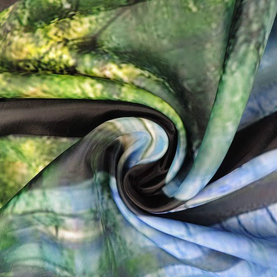 Bos douchegordijn, groen, antischimmel douchegordijnen, textiel, waterdicht, wasbaar, met 12 haken, 120 x 180 cm